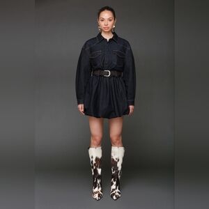 Avec Les Filles Navy Denim Mini Dress